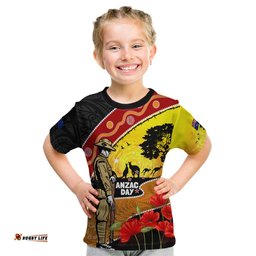 New Zealand And Australia ANZAC Day Kid T Shirt Aboriginal Maori Starring Night Style