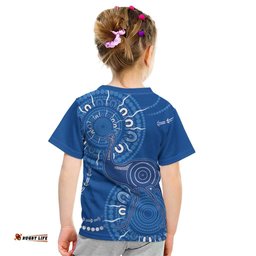 Australia New South Wales Kid T Shirt Aussie Emu With Aboriginal Art
