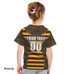 AFL - Hawks Kid T Shirt Mix Dot Aboriginal