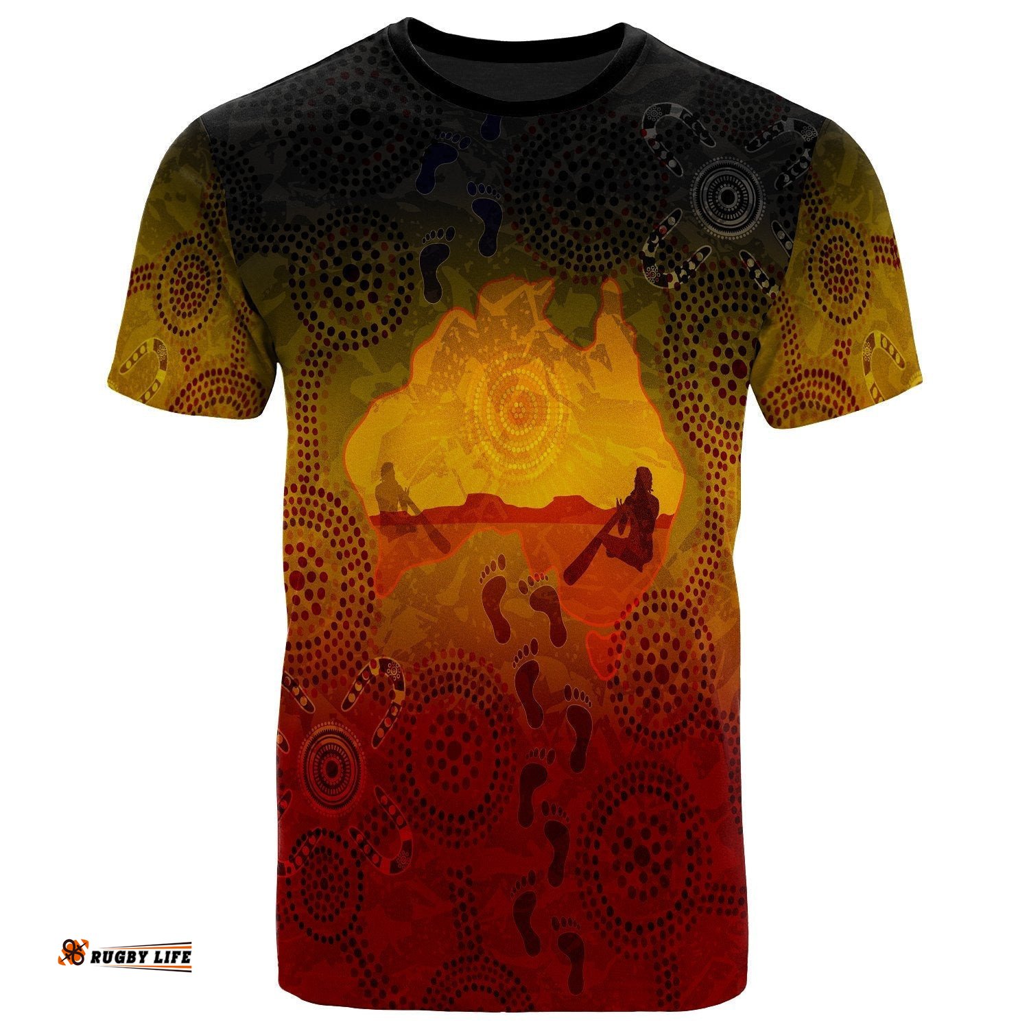 Kid Aboriginal T-Shirts, Australian Map with Indigenous Color