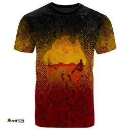 Kid Aboriginal T-Shirts, Australian Map with Indigenous Color