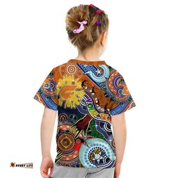 Custom NAIDOC Week 2024 GWS Giants Kid T Shirt Australia Aboriginal Dot Painting