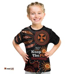 Australia NAIDOC 2024 Kid T Shirt Keep the Fire Burning Aboriginal Art