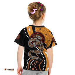 Aboriginal Snake Pattern Dot Art Kid T Shirt TS04