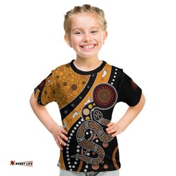 Aboriginal Snake Pattern Dot Art Kid T Shirt TS04