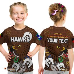 Custom Personalised Hawks NAIDOC Week T Shirt KID Hawthorn Football Aboriginal