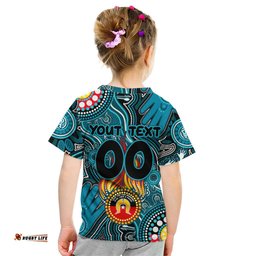 Personalised NAIDOC Week 2024 Port Adelaide Power Kid T Shirt Australian Aboriginal Hand Painting