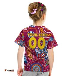 Personalised Crows NAIDOC Week 2024 Kid T Shirt Aussie Aboriginal Art