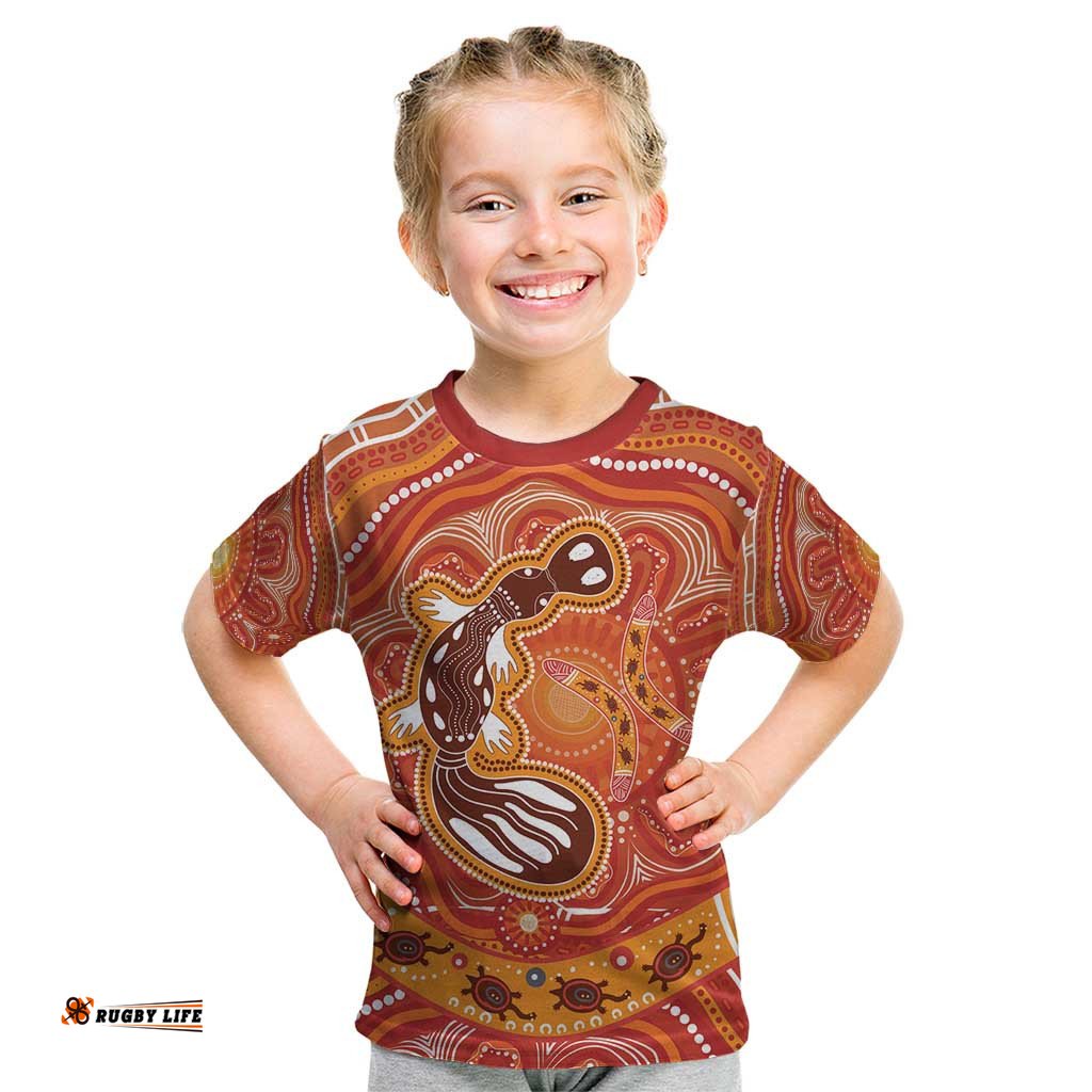 Aboriginal Goanna Art Kid T Shirt Native Australian Animals
