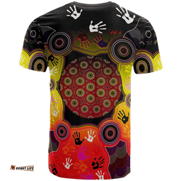Custom Aboriginal Kid T-Shirts, Indigenous Circle Dot Painting Hand Art
