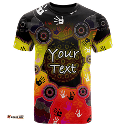 Custom Aboriginal Kid T-Shirts, Indigenous Circle Dot Painting Hand Art