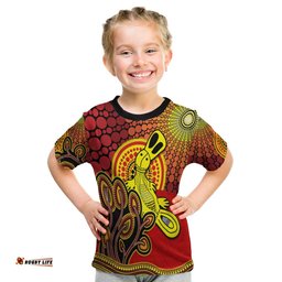 Custom Personalised Aboriginal Platypus T Shirt KID Tree On The Hill Sunshine