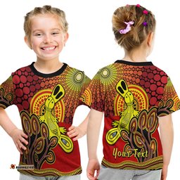 Custom Personalised Aboriginal Platypus T Shirt KID Tree On The Hill Sunshine