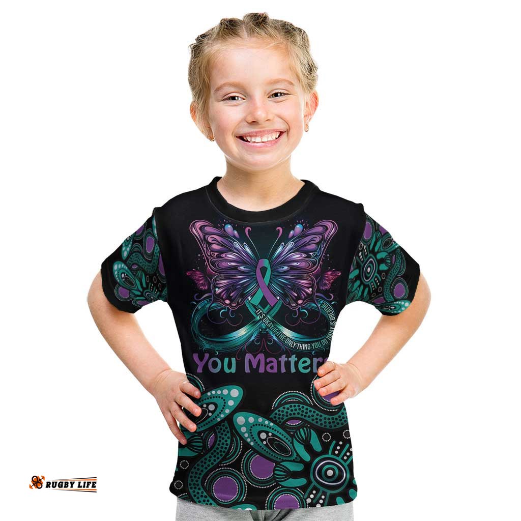 Personalised Hope Fight Suicide Prevention Awareness Kid T Shirt Aboriginal Motif