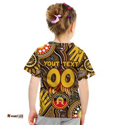 Personalised NAIDOC Week 2024 Hawthorn Hawks Kid T Shirt Australian Aboriginal Hand Painting