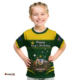 Personalised 12 June Australia King Birthday Kid T Shirt Aboriginal National Color