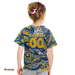 Custom NAIDOC Week 2024 Eagles Kid T Shirt Aboriginal Animals Keep The Fire Burning
