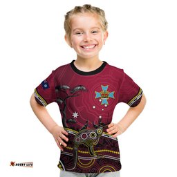 Personalised June 6 Queensland Day Kid T Shirt Australian Aboriginal Art
