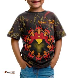 Custom Aboriginal T-Shirt Kids - Australia Map and Indigenous Flag