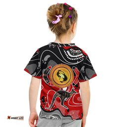 Aboriginal Flag Style Dot Art And Abstract Kangaroo Kid T Shirt TS04