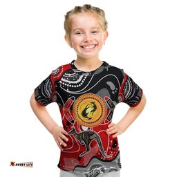 Aboriginal Flag Style Dot Art And Abstract Kangaroo Kid T Shirt TS04