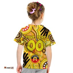 Personalised NAIDOC Week 2024 Richmond Tiger Kid T Shirt Australian Aboriginal Hand Painting