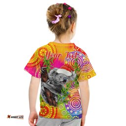 Custom Personalised Australia Koala Aboriginal T Shirt KID Rainbow Tie Dye Merry Christmas