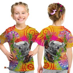 Custom Personalised Australia Koala Aboriginal T Shirt KID Rainbow Tie Dye Merry Christmas