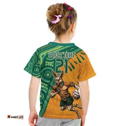 Custom Australia Rugby Wallaroos Kid T Shirt Indigenous Aboriginal Pacific Champions