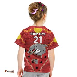 Custom Dolphins Rugby ANZAC Kid T Shirt Aboriginal and Army Patterns
