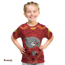 Custom Dolphins Rugby ANZAC Kid T Shirt Aboriginal and Army Patterns