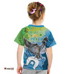 Vivid Kookaburra NAIDOC 2024 Kid T Shirt Aboriginal Art Style