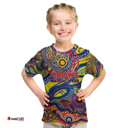Custom NAIDOC Week 2024 Crows Kid T Shirt Aboriginal Animals Keep The Fire Burning