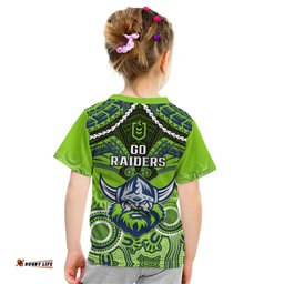 Raiders Rugby Kid T Shirt Canberra 1981 Aboriginal Mix Polynesian Pattern