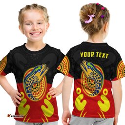 Custom Personalised Eels Indigenous T Shirt KID Style Aboriginal Flag
