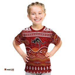 Kangaroo Aboriginal Art Indigenous Christmas KID T-Shirt