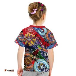 Custom NAIDOC Week 2024 Essendon Bombers Kid T Shirt Australia Aboriginal Dot Painting