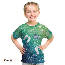 Australia Aboriginal Style Kid T Shirt World Ocean Day