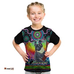 Personalised Australia Cancer Koala Zodiac Kid T Shirt Auz Astrology Aboriginal - Rainbow