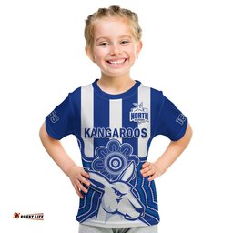 Melbourne Football T Shirt KID North Kangaroos 1869 Aboriginal Art