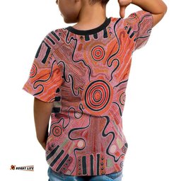 Aboriginal Kid T-Shirt - Indigenous Footprint Landscape