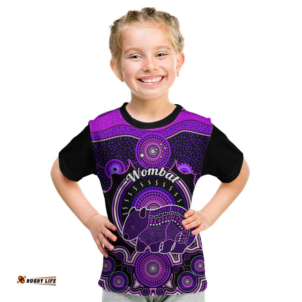Personalised Australian Astrology Kid T Shirt Aboriginal Wombat Zodiac Sign