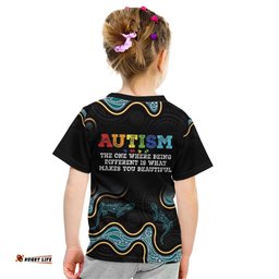 Australia Autism Awareness 4 April Aboriginal Lizard Kid T Shirt