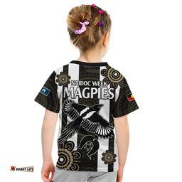 NAIDOC Collingwood Football Kid T Shirt Proud To Be Magpies Aboriginal Version