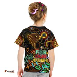 Hawks Football Aboriginal Art Kid T Shirt NAIDOC Indigenous Tribal