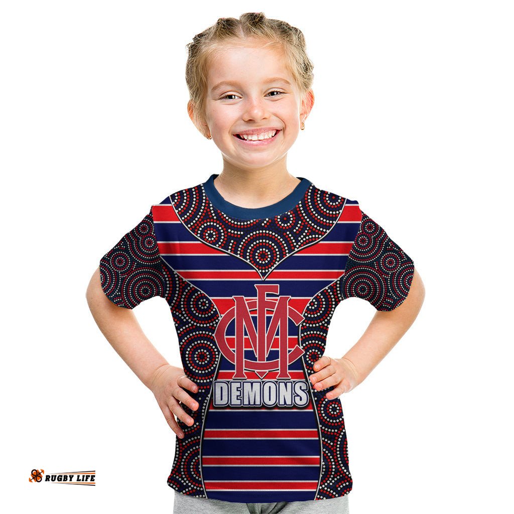 AFL - Demons Kid T Shirt Mix Dot Aboriginal