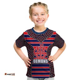 AFL - Demons Kid T Shirt Mix Dot Aboriginal