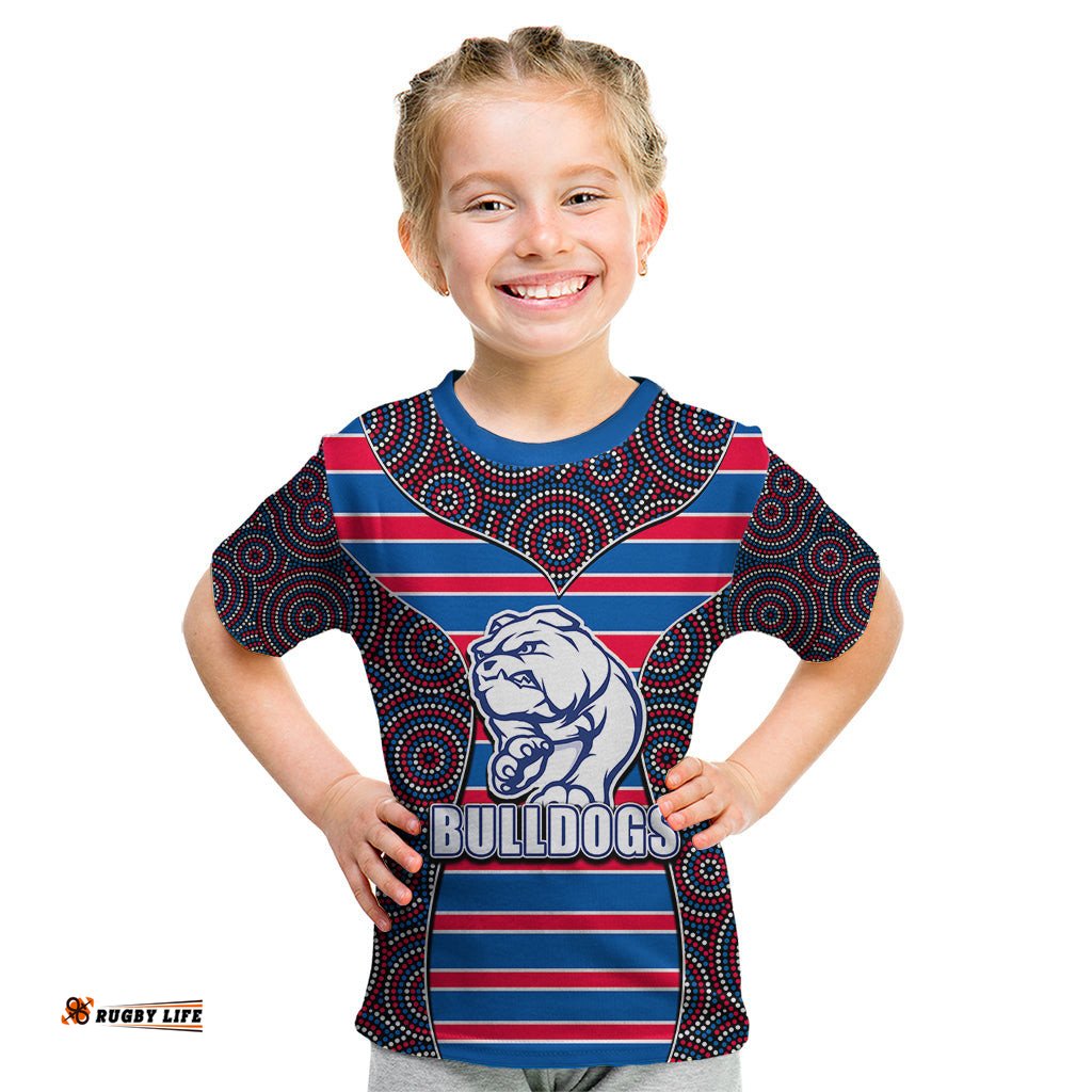 AFL - Bulldogs Kid T Shirt Mix Dot Aboriginal