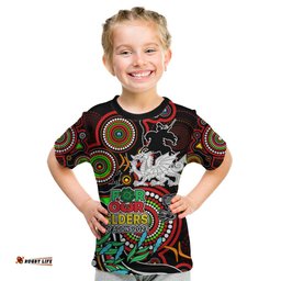 Custom Dragons Rugby Aboriginal Art Kid T Shirt NAIDOC Indigenous Tribal