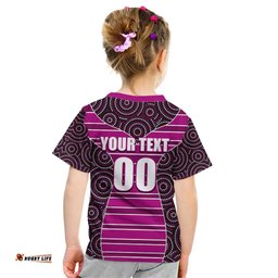NRL - Boncos Kid T Shirt Mix Dot Aboriginal Pink Version
